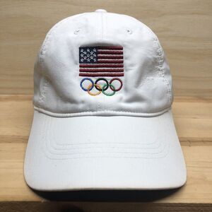 Nike United States Olympic Team Hat Cap USA White DriFit OSFM Flag Rings